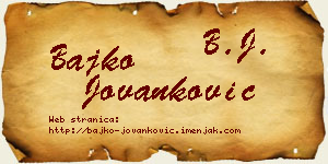 Bajko Jovanković vizit kartica